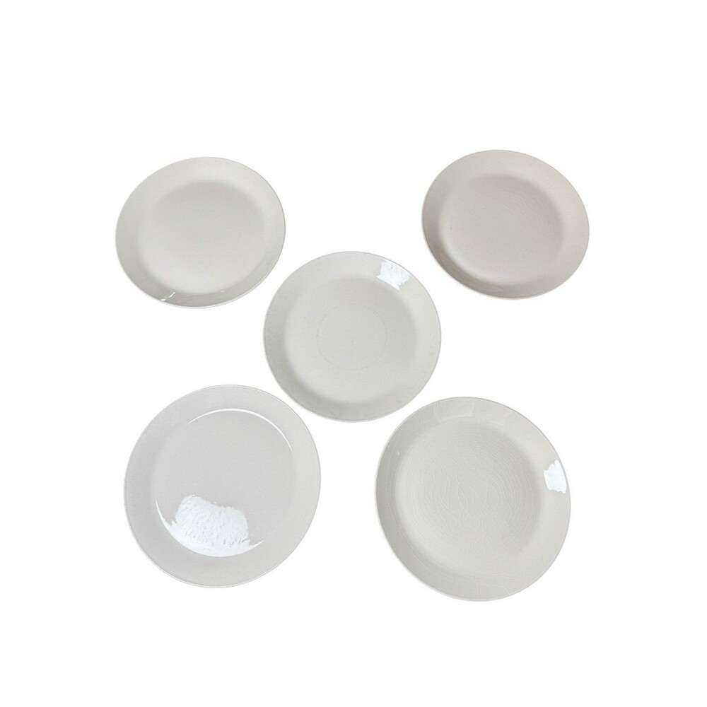 Vintage Johnson Brothers Ironstone Tivoli White 8 ” Salad Plates Lot of 5